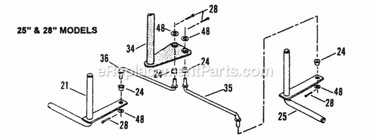 Front End Steering (25  28 Models) Diagram and Parts List for E331315BVE Euro Snapper Lawn Tractor