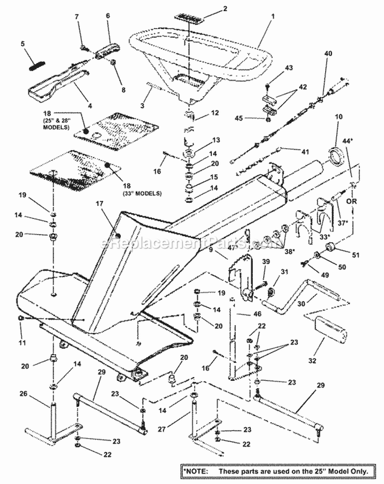 Front End Steering (Part 1) Diagram and Parts List for E250818BE 84265 Snapper Lawn Tractor