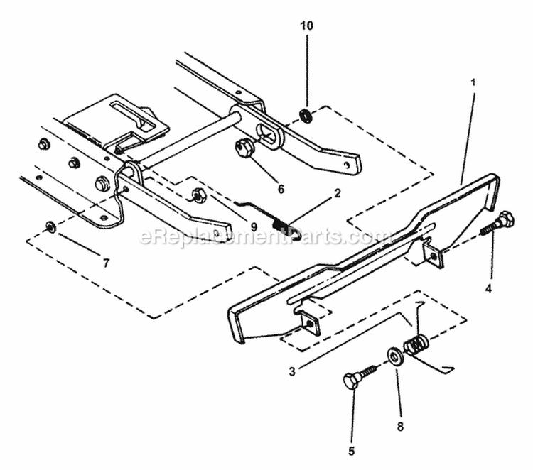 Blade Stop Pedals Diagram and Parts List for E250818BE 84265 Snapper Lawn Tractor