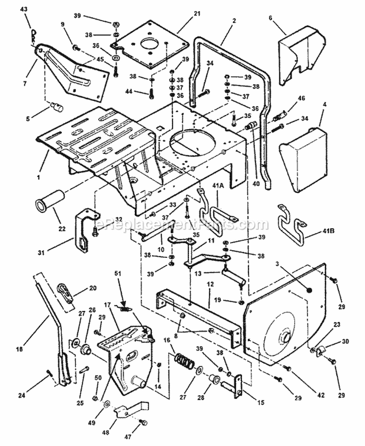 Main Case Diagram and Parts List for E331520KVE  Snapper Lawn Tractor