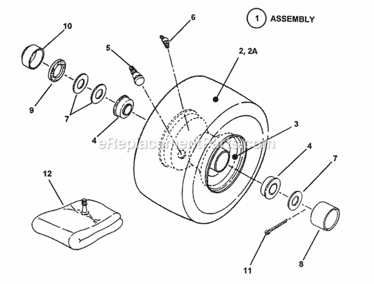 Wheels - Front Diagram and Parts List for E331520KVE  Snapper Lawn Tractor