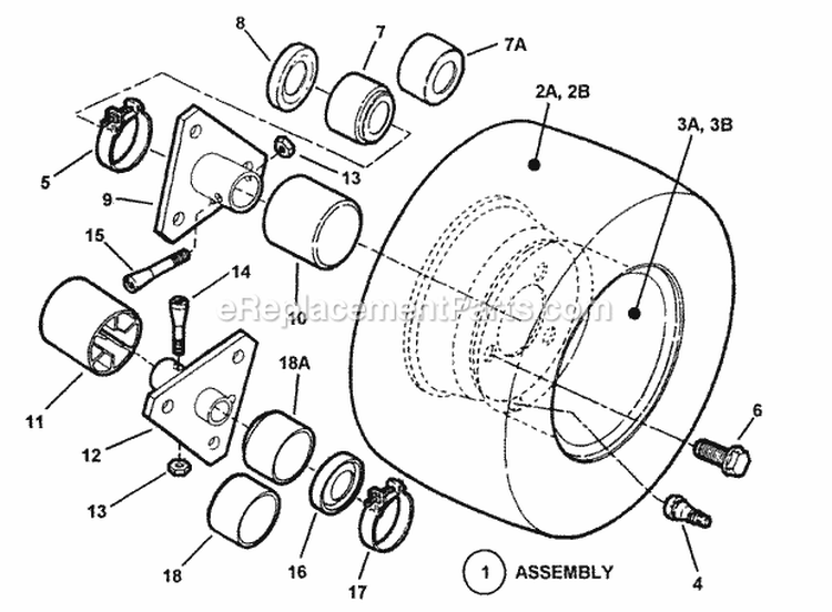 Wheels - Rear Diagram and Parts List for E331520KVE  Snapper Lawn Tractor