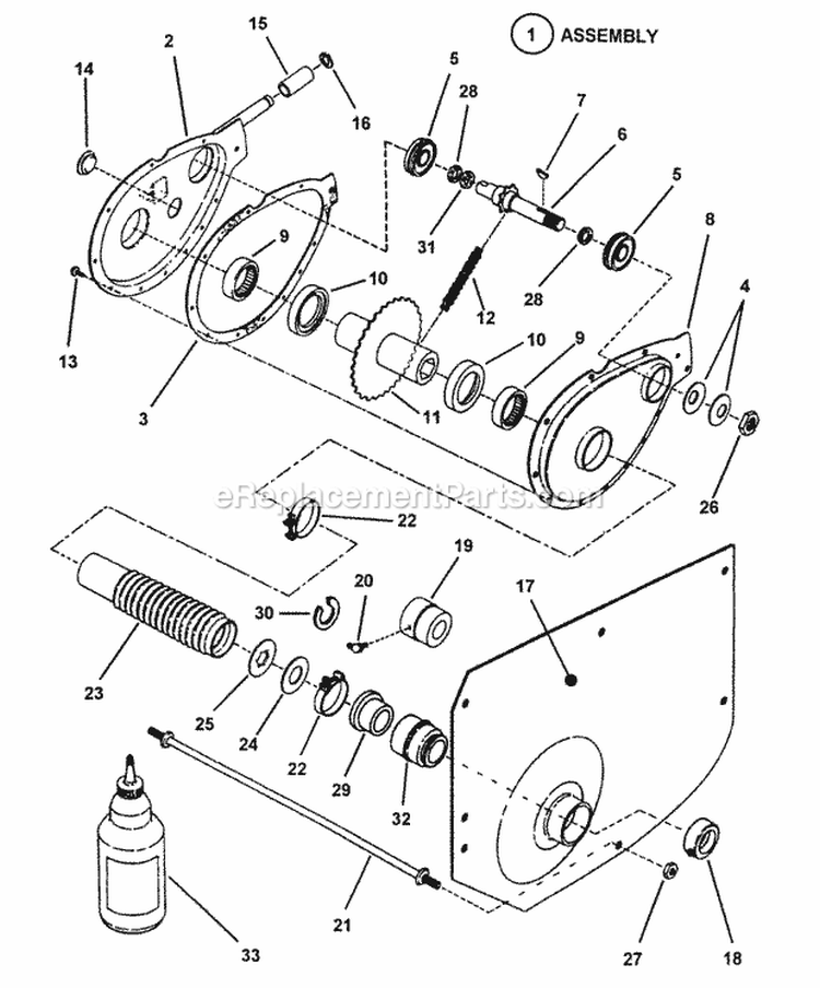 Chain Case LH Fender Diagram and Parts List for E331520KVE  Snapper Lawn Tractor