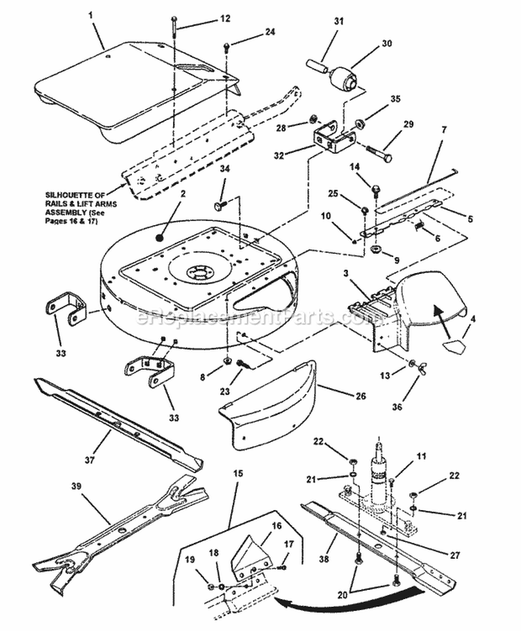 Cutting Deck Deflector - 28  33 Diagram and Parts List for 281320BE  Snapper Lawn Tractor
