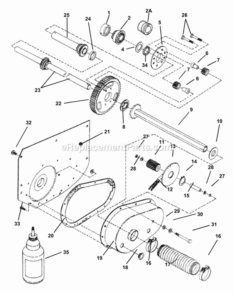 Differential RH Fender Diagram and Parts List for E281222BE 84710 Snapper Lawn Tractor