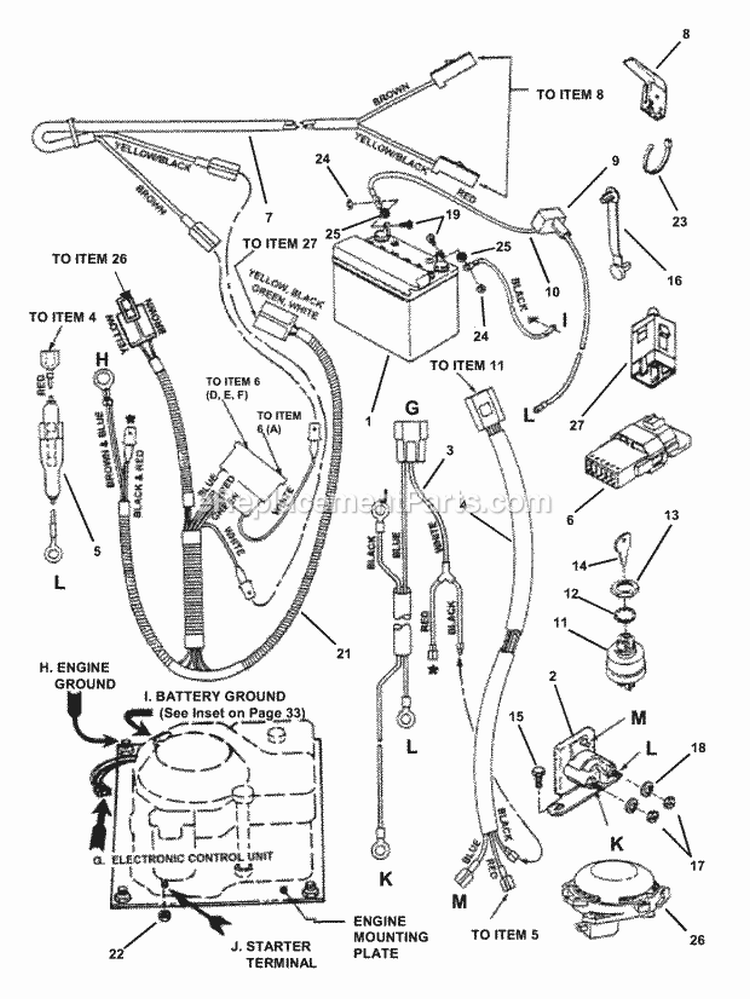 Electrical Systems (For 14  15 Hp Kohler) Diagram and Parts List for E331522KVE 84711 Snapper Lawn Tractor