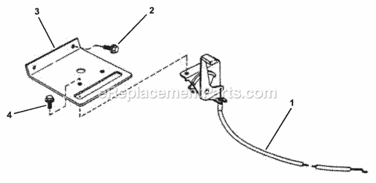 Throttle Control Diagram and Parts List for E281222BE 84710 Snapper Lawn Tractor