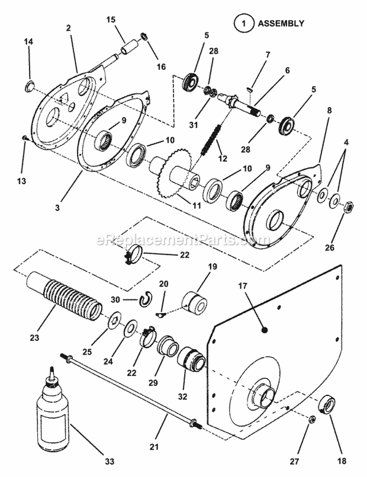 Chain Case LH Fender Diagram and Parts List for E281222BE 84710 Snapper Lawn Tractor