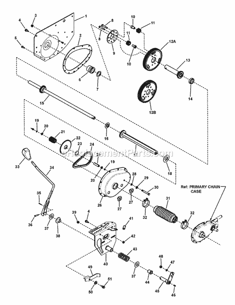 Differential Rh Fender  Gear Shifter Group Diagram and Parts List for E331523KVE 7084888 Snapper Lawn Tractor