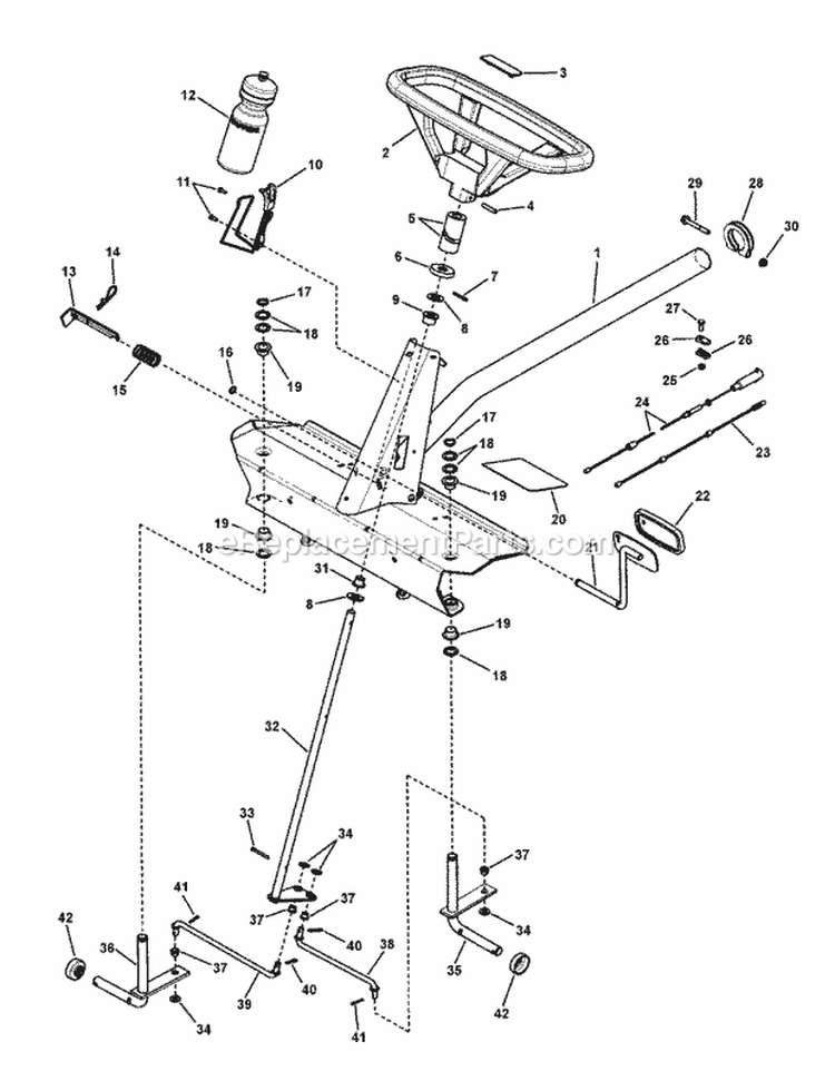 Front End Assembly Group (Wide) Diagram and Parts List for 3317524BVE 7800787 Snapper Lawn Tractor