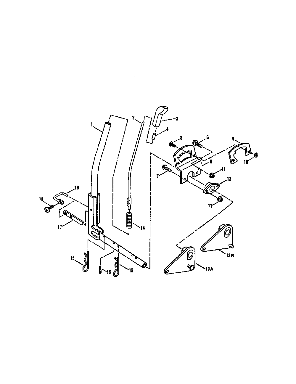 Implement lift Diagram and Parts List for WLT145H38GKV  Snapper Lawn Tractor