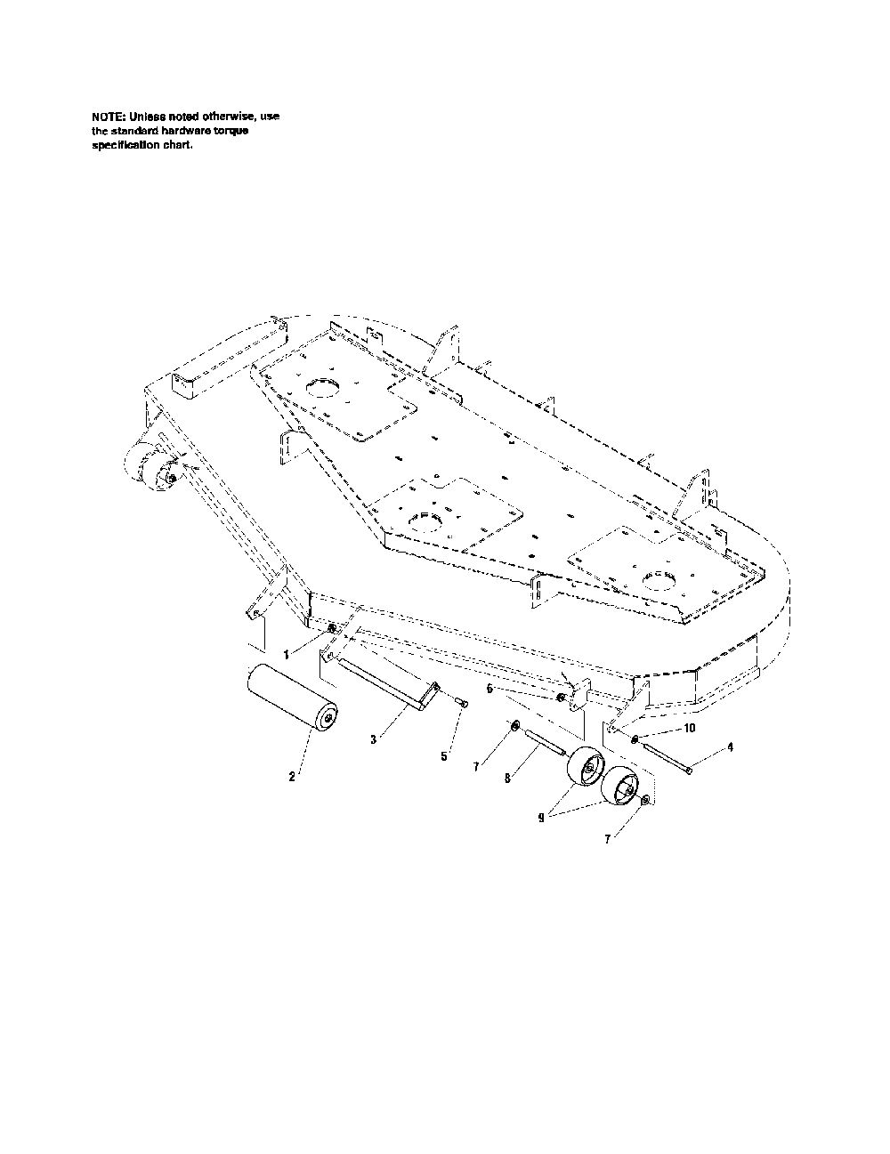 72" mower deck-rollers/casters Diagram and Parts List for 5900693  Snapper Lawn Mower
