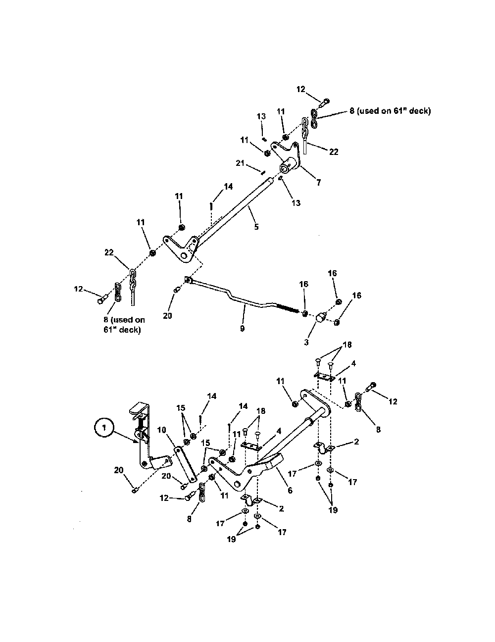 Front frame pt. 2 Diagram and Parts List for 85673  Snapper Lawn Mower