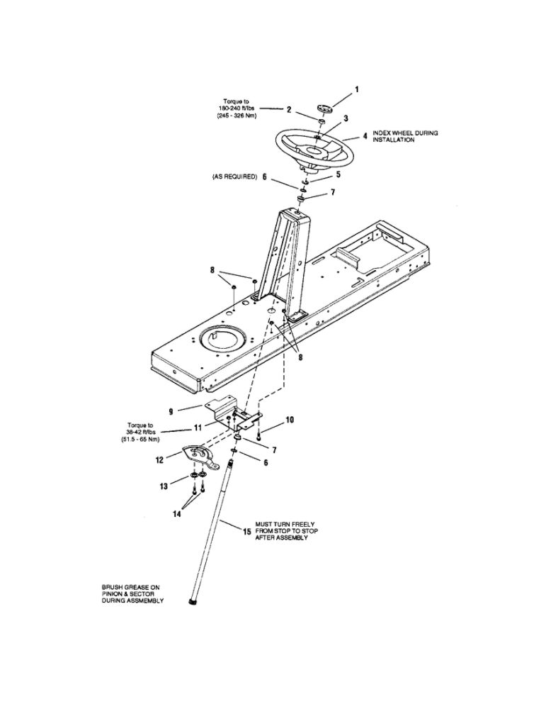 Steering Diagram and Parts List for LT2044 2690714 Snapper Lawn Tractor