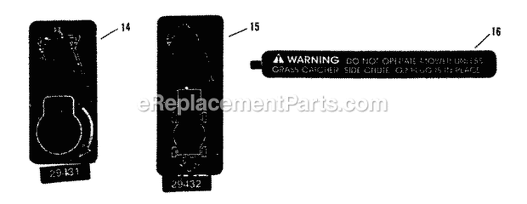 Decals (Part 2) Diagram and Parts List for ECLP21650RV Euro Snapper Lawn Mower