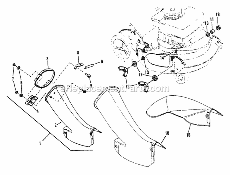 Adapter Brackets Diagram and Parts List for CP21402R2 80903 Snapper Lawn Mower