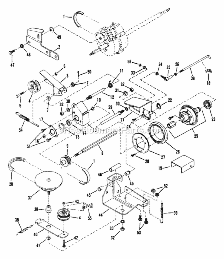 Drive System Self-Propelled Diagram and Parts List for CP21402R2 80903 Snapper Lawn Mower