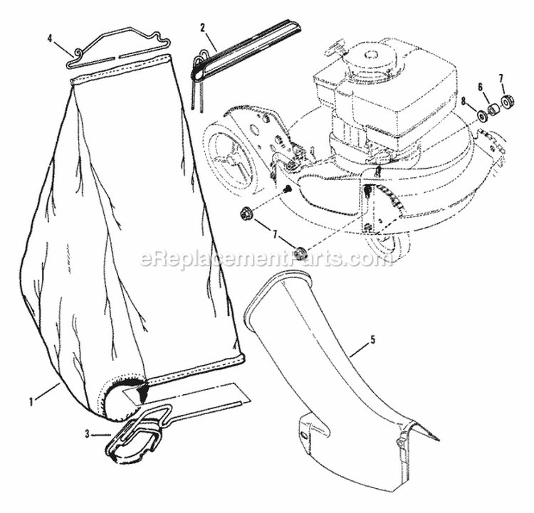 Accessory - Grass Bag (Part 1) Diagram and Parts List for CP21559BV  Snapper Lawn Mower