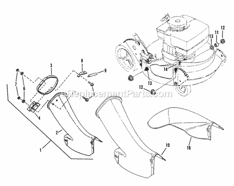 Adapter Brackets Diagram and Parts List for CP21559BV  Snapper Lawn Mower