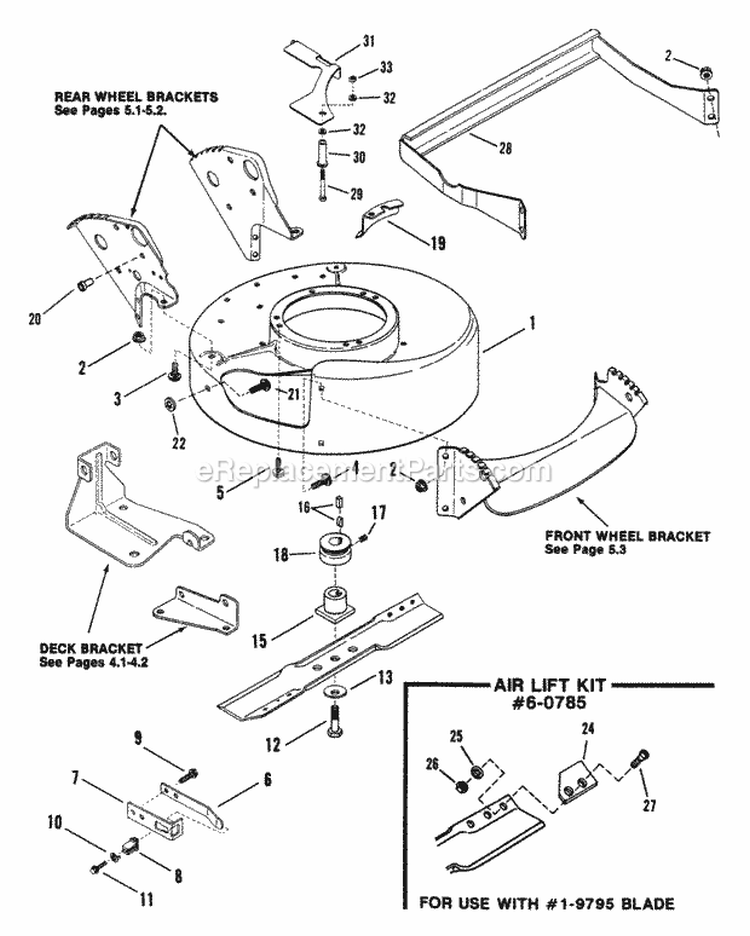 Cutting Deck Blade Interlock Diagram and Parts List for CP21559BV  Snapper Lawn Mower