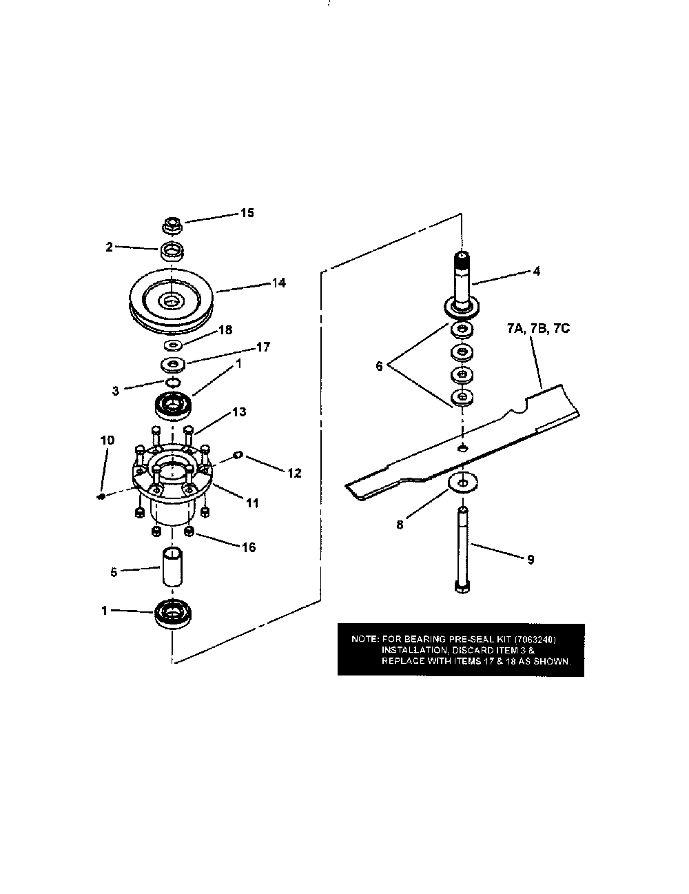 Cutter housing Diagram and Parts List for SPA481 SERIES 3 Snapper Lawn Mower