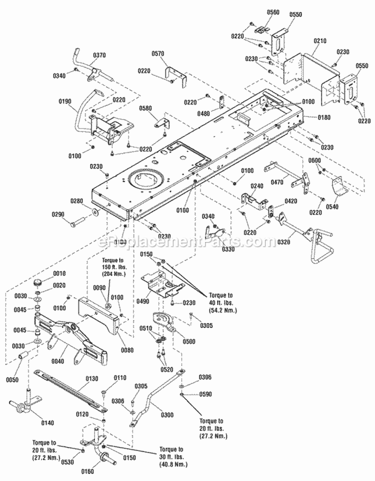 Frame  Front Axle Group Diagram and Parts List for ELT125380 2691084 Snapper Lawn Tractor