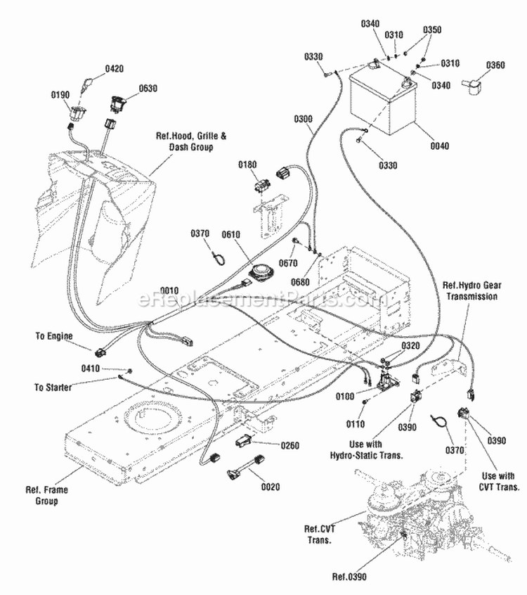 Electrical Group Diagram and Parts List for ELT125380 2691084 Snapper Lawn Tractor