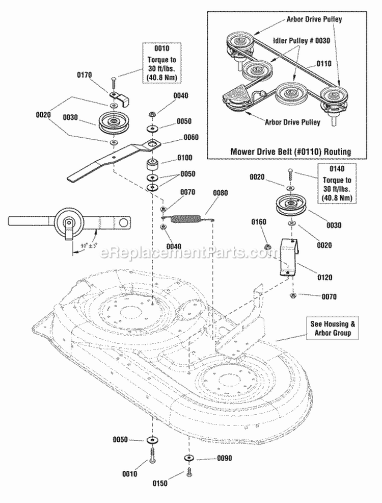 42 Mower Deck - Clutch Group Diagram and Parts List for ELT175420 2691044 Snapper Lawn Tractor