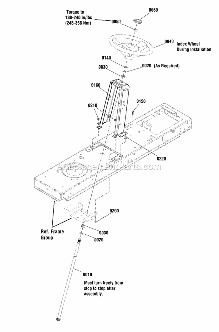 Steering Group Diagram and Parts List for ELT175420 2691044 Snapper Lawn Tractor