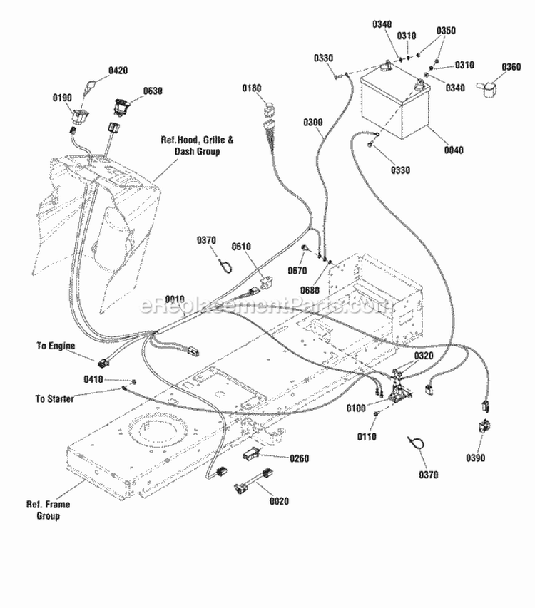 Electrical Group Diagram and Parts List for ELT175420 2691044 Snapper Lawn Tractor