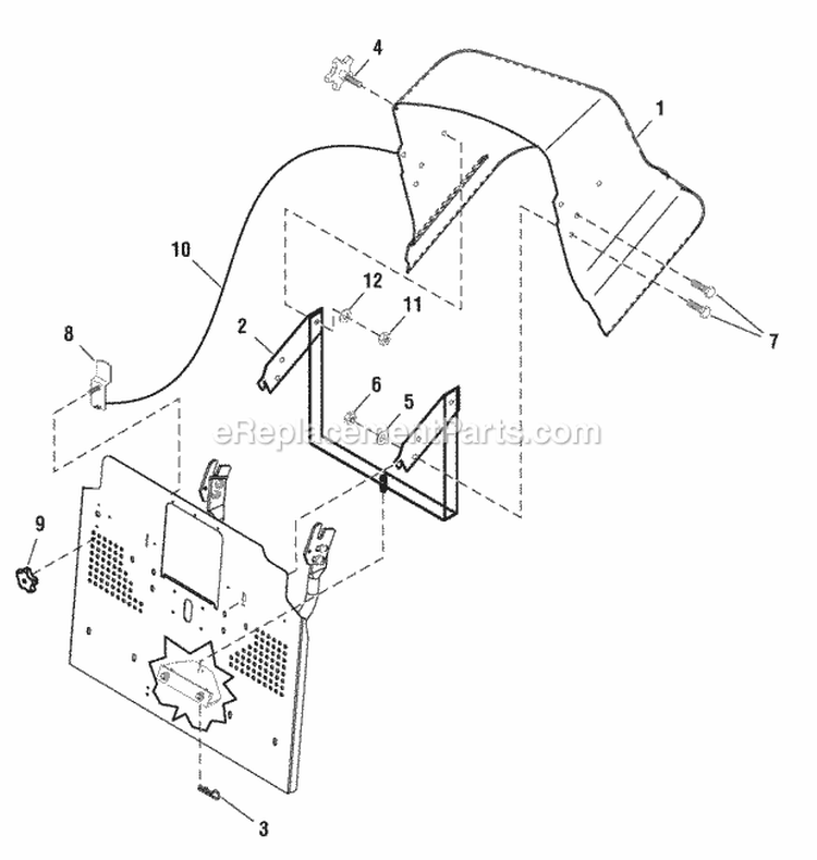 Rear Discharge Deflector Group Diagram and Parts List for ELT2440RDFR 2690856 Snapper Lawn Tractor