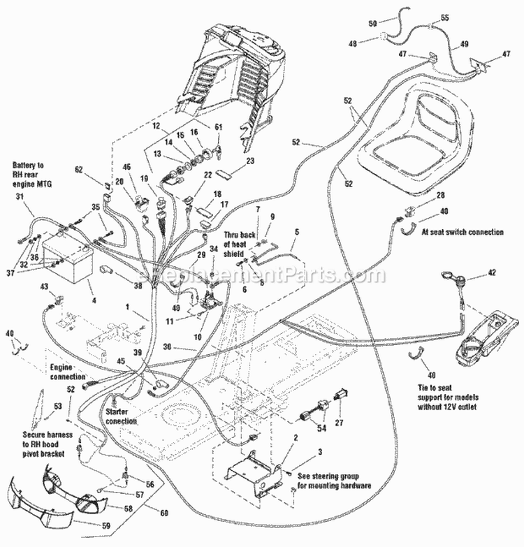 Electrical Group - 18Hp  24Hp Diagram and Parts List for ELT2440RDFR 2690856 Snapper Lawn Tractor