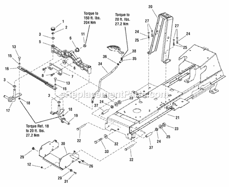 Frame  Front Axle Group Diagram and Parts List for ELT2440RDFR 2690856 Snapper Lawn Tractor