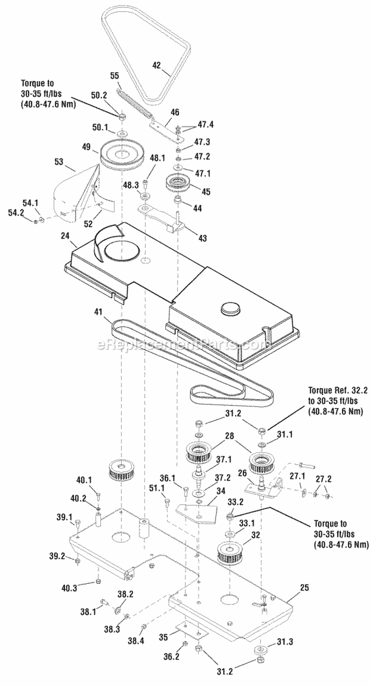 40 Mower Deck - Belt  Idler Arm Group Diagram and Parts List for ELT2440RDFR 2690856 Snapper Lawn Tractor