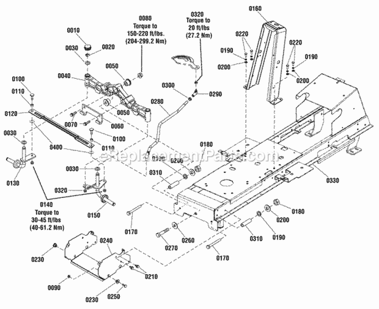 Frame  Front Axle Group Diagram and Parts List for ELT2040RD 2691070 Snapper Lawn Tractor
