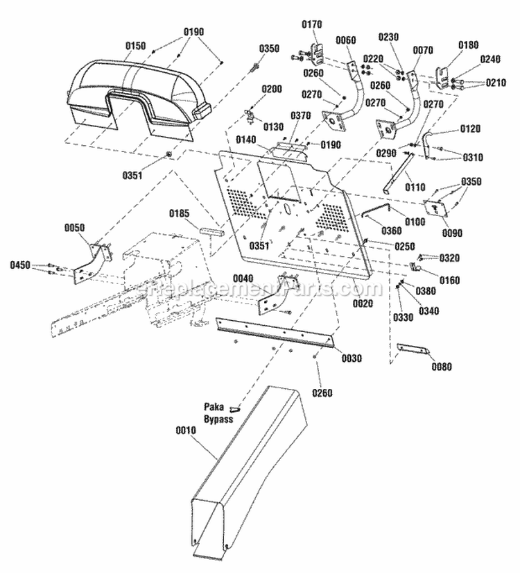 Back Plate Group Diagram and Parts List for ELT2040RD 2691070 Snapper Lawn Tractor