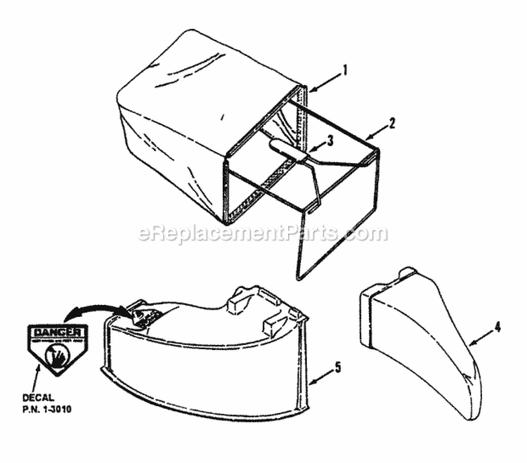 Discharge Components Diagram and Parts List for EMLP21601E  Snapper Lawn Mower