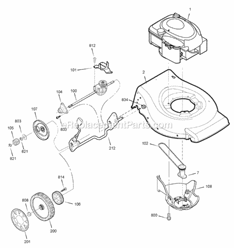 Drive Group Diagram and Parts List for ERDS19700  Snapper Lawn Mower