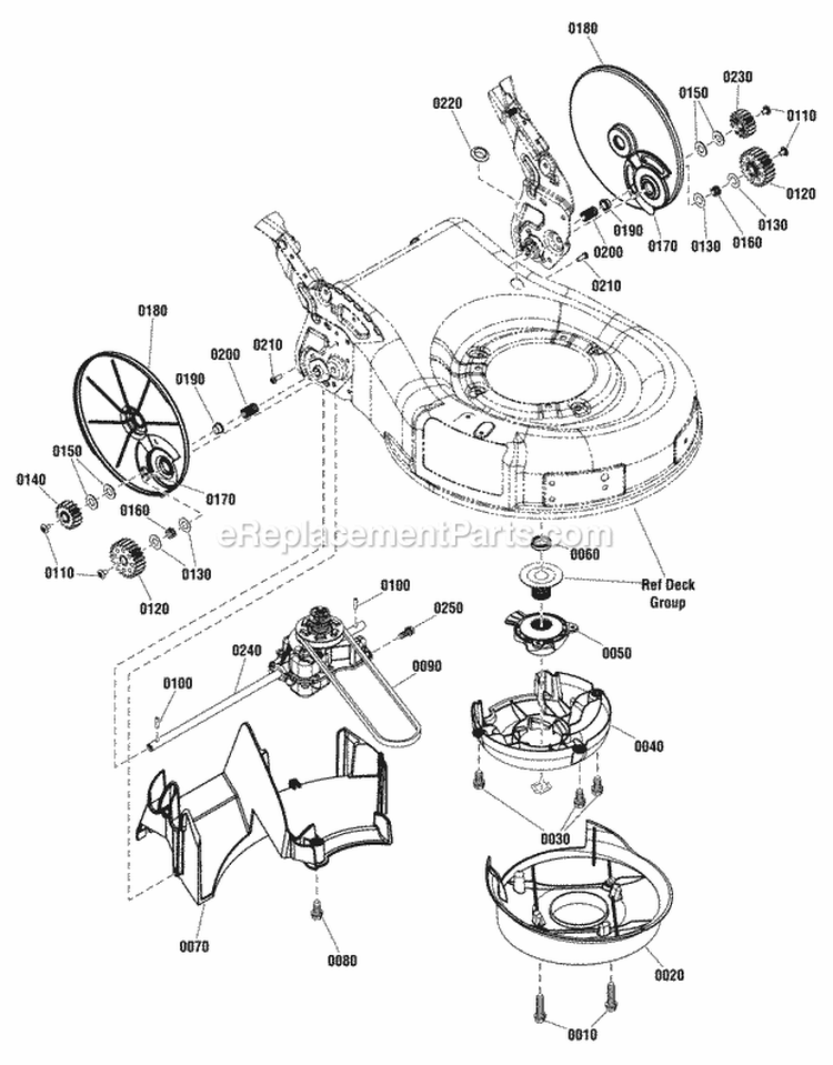 Drive Group Diagram and Parts List for ERDV21750HW  Snapper Lawn Mower
