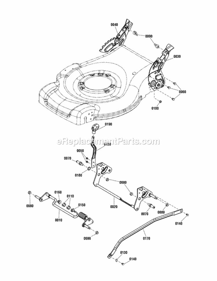 Lift Group Diagram and Parts List for ERDV21750HW  Snapper Lawn Mower