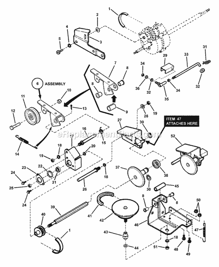 Drive System (Self-Propelled) Diagram and Parts List for EP2187520BV 7800445 Snapper Lawn Mower