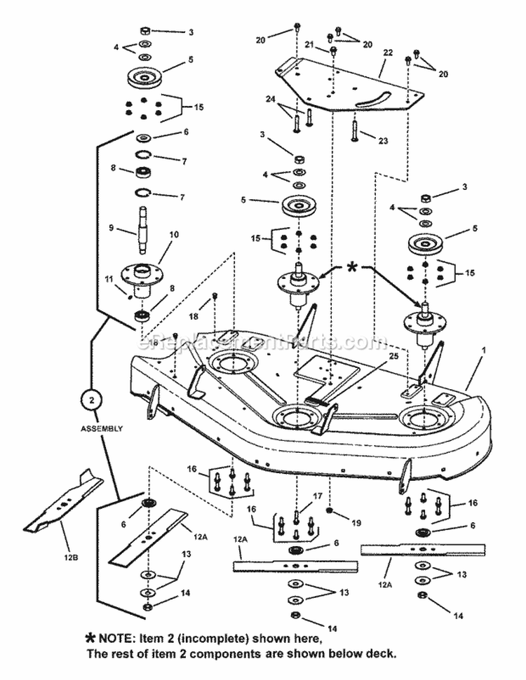 44 Deck Group (Sub-Assembly) Erzt Diagram and Parts List for ERZT185440BVE 7800072 Snapper Lawn Tractor