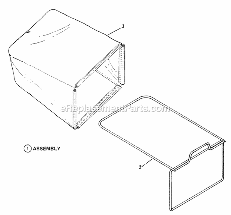 Grass Bag Components Diagram and Parts List for EXP21551VE  Snapper Lawn Mower