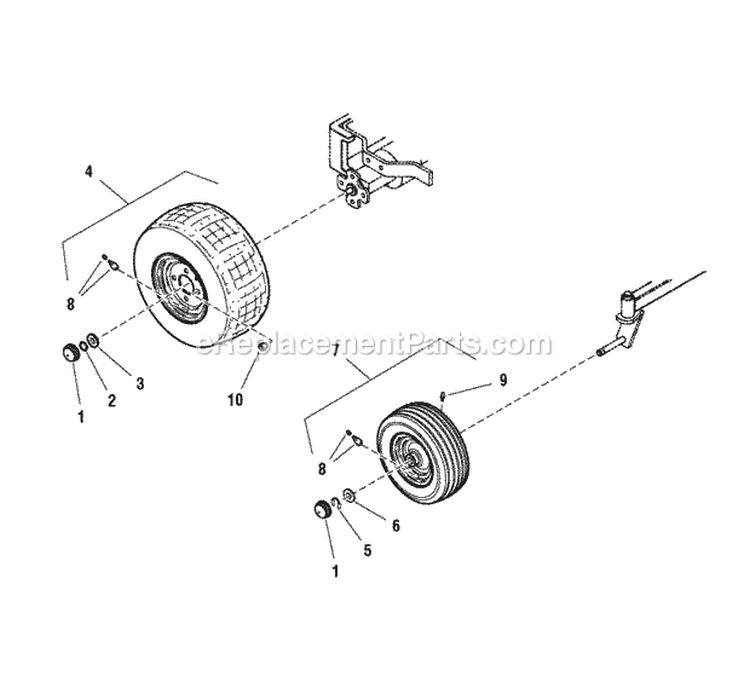 Wheel  Tire Group Diagram and Parts List for EZT18542150ZBVE  Snapper Lawn Tractor