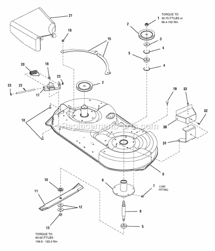 42 Mower Deck - Housing  Arbor Group Diagram and Parts List for EZT18542150ZBVE  Snapper Lawn Tractor