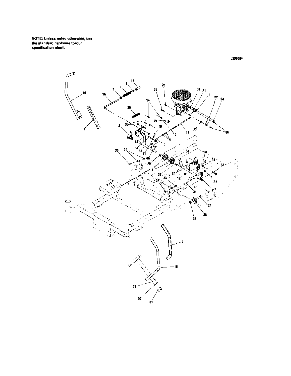 Motion control Diagram and Parts List for 5900665  Snapper Lawn Mower