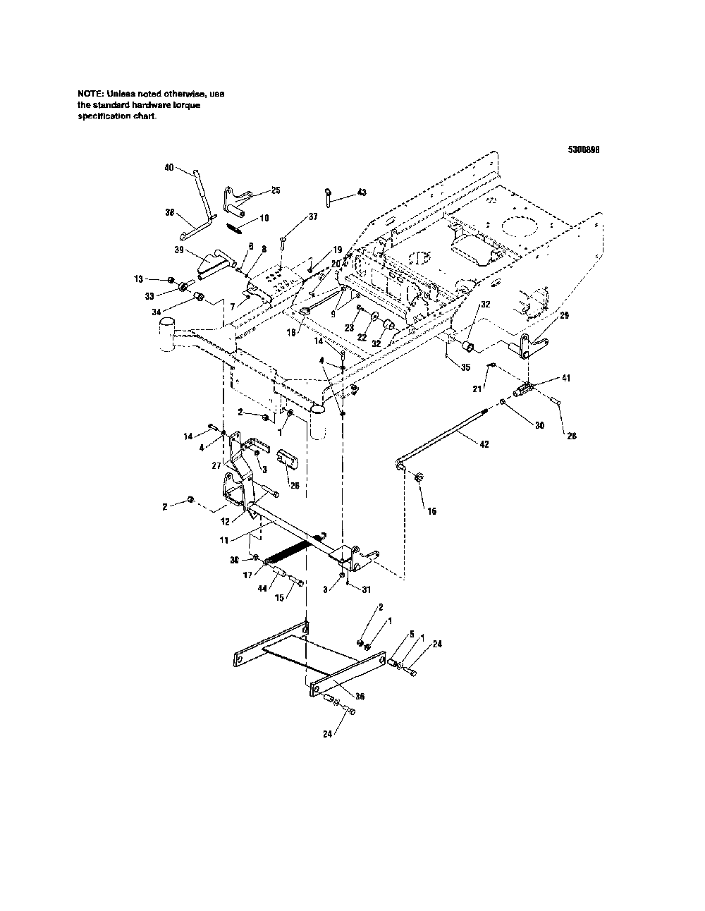 Deck lift Diagram and Parts List for 5900665  Snapper Lawn Mower
