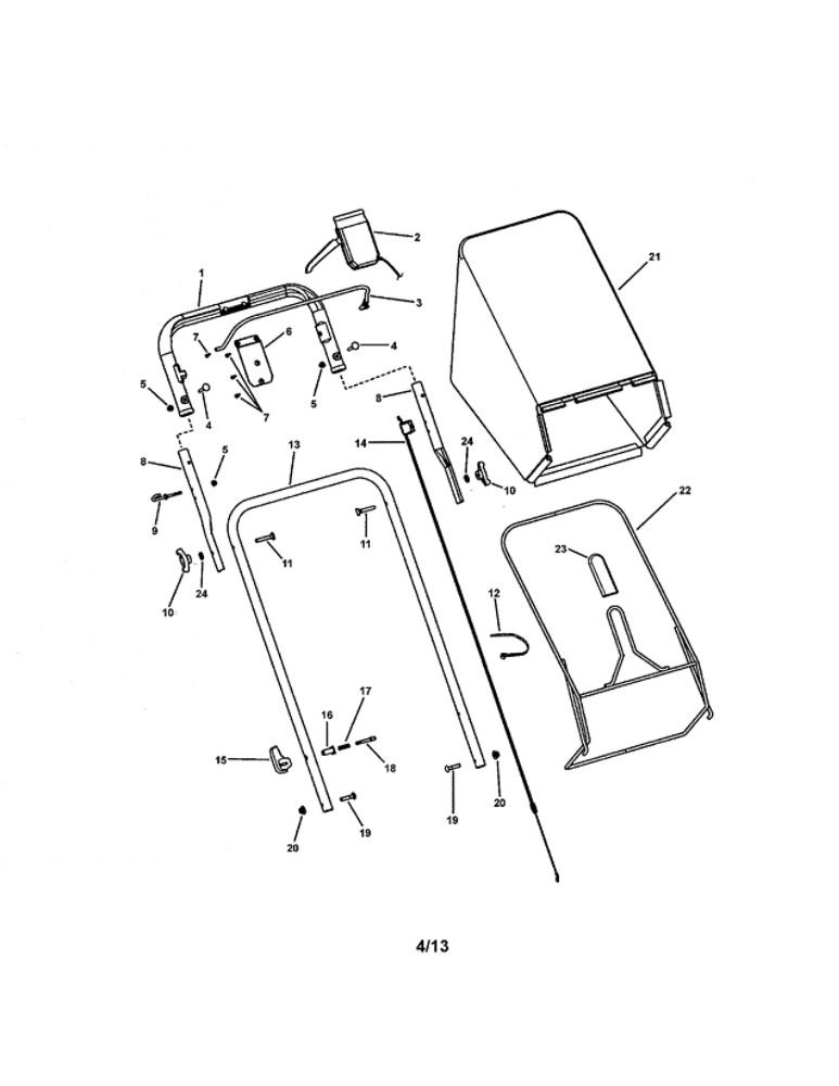 Handles And Controls Diagram and Parts List for 7800264 SPV22675HWFC Snapper Lawn Mower