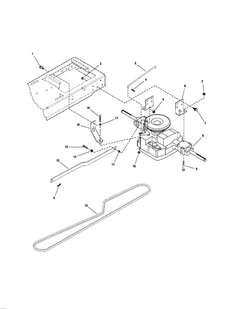 Transmission Diagram and Parts List for ELT2044 2690594 Snapper Lawn Tractor