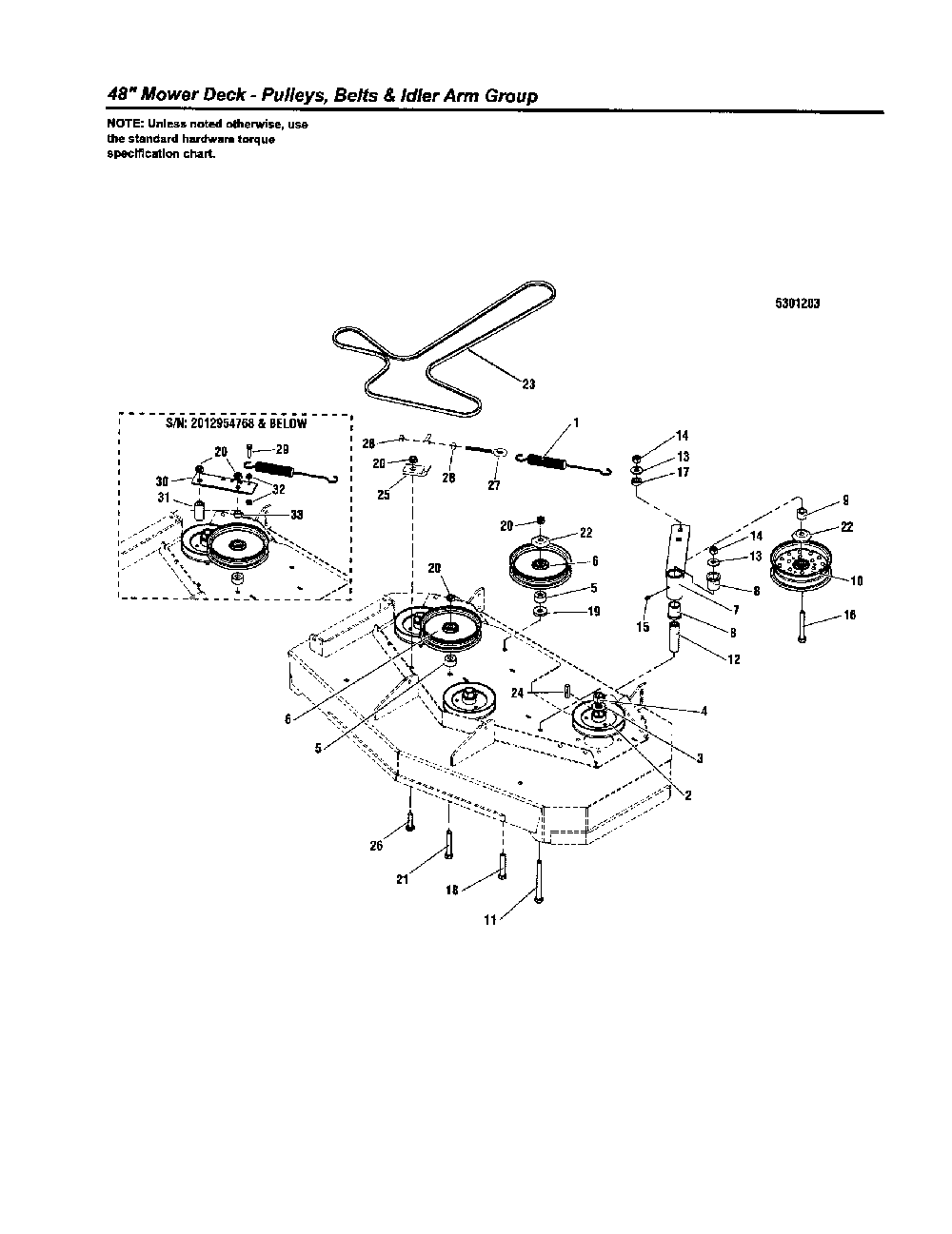 Pulleys/belts/idler arm Diagram and Parts List for 5900734  Snapper Lawn Mower